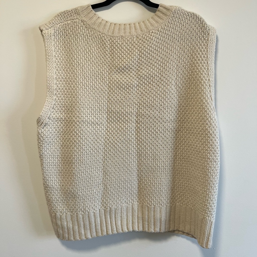 Zara Cream V-Neck Knit Sweater Vest - Picture 10 of 11